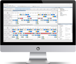 INOSIM Gantt Chart can display the resuts of several simulation runs side-by-side